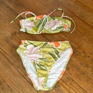 Shade & Shore Green Floral Bikini Set